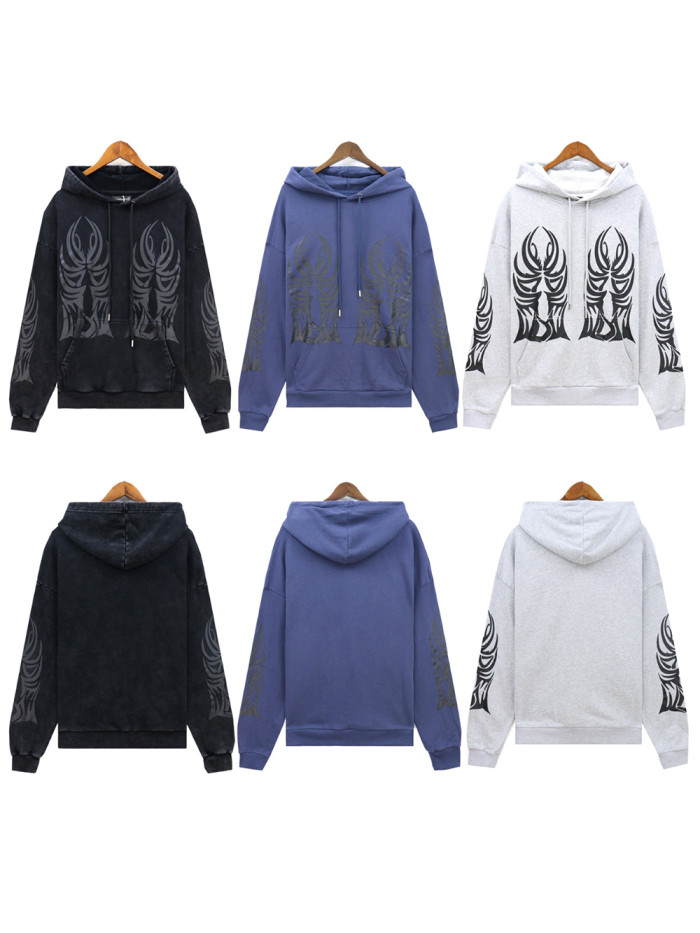 Abstract Large Print Hoodie 3 colors