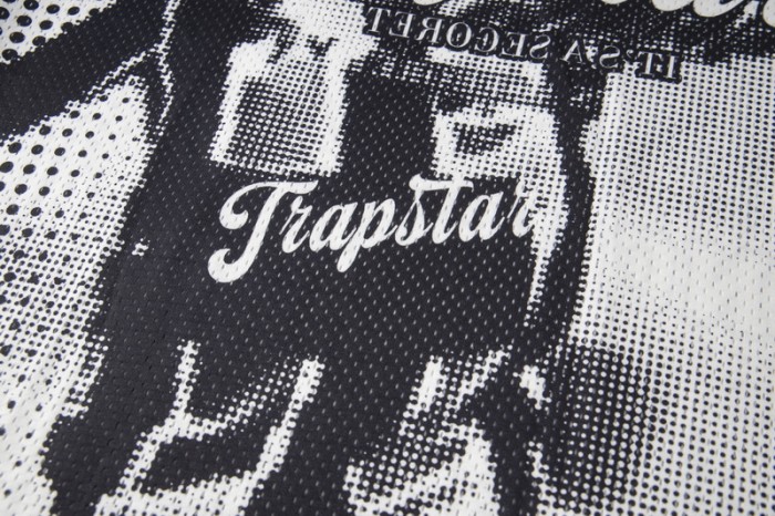 Oversized American Street Style Halftone Portrait Printed Polo Jersey T-Shirt 2 colors 29080780