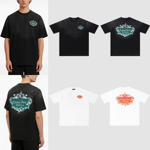 Chateau Baroque Border Print Washed Tee 2 colors 29052415