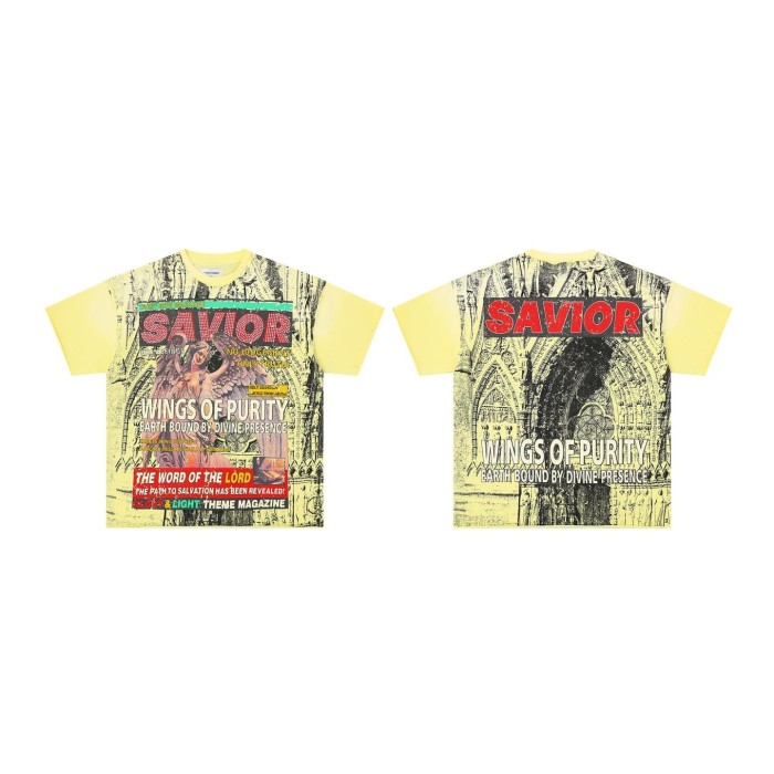 Angel's Wing Rhinestone Print Washed Version Tee 28748594