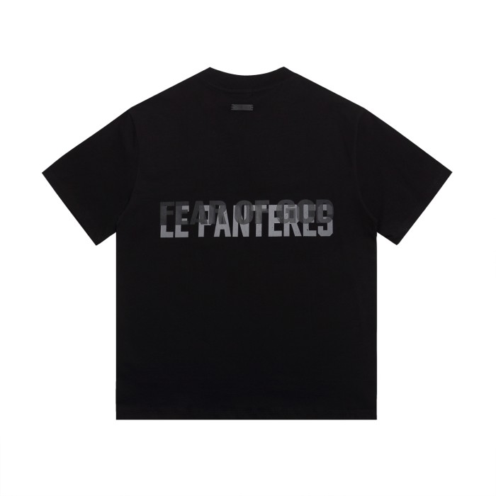 Black Panther Dark Pattern Reversible Slogan Black Base Loose Drop Shoulder T-shirt 29060484