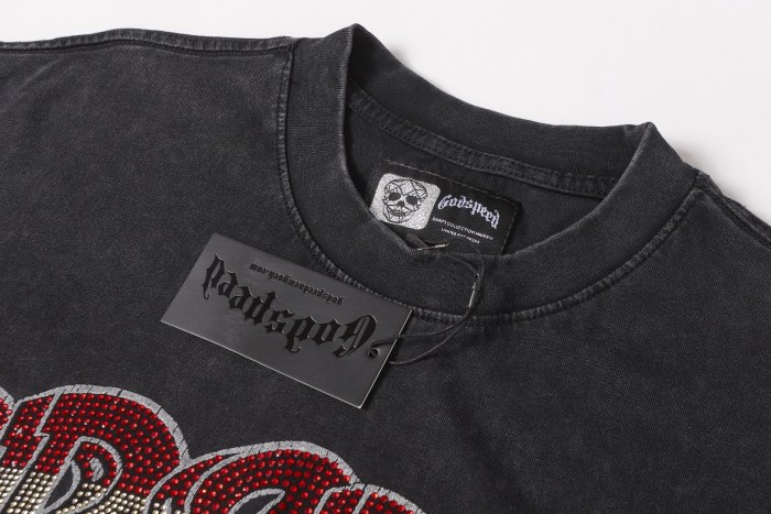 Bulldog New York City Black and Green Distressed Short-Sleeve T-Shirt 29052378