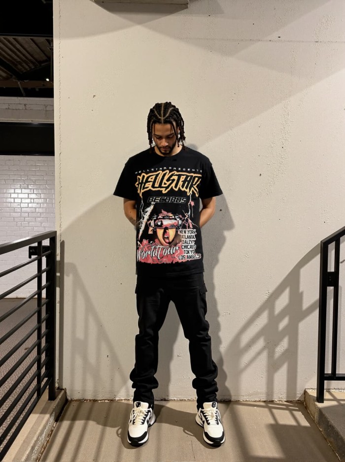 Lightning Virtual Face Print Washed Tee 29092386