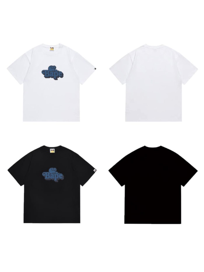Blue font little monkey print T-shirt 2 colors 29055757
