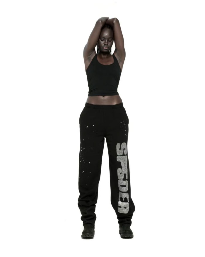 1:1 quality version Diamond Letter Pattern Hoodie & Pants Set 28755443