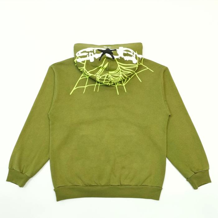 1:1 quality version 28303713 Hood Spiderweb Print Washed Version Hoodie & Pants Set 2 colors
