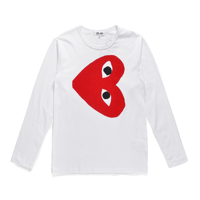 Big Red Heart Letter Logo Print Long Sleeve T-Shirt 17 colors 28712090