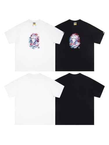 Color stripe print short-sleeved T-shirt 2 colors 29052675