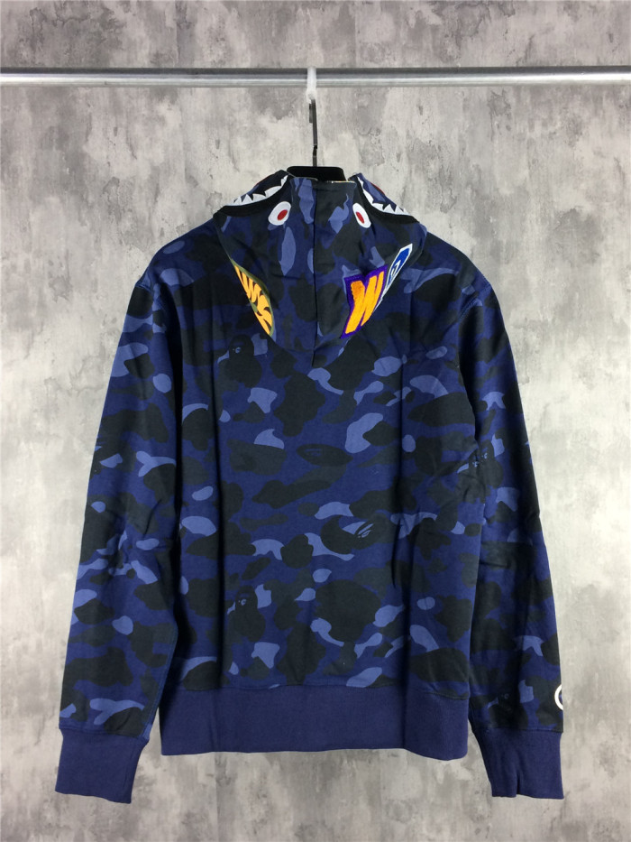 1:1 quality version 1ST OG Blue Full Camo Shark Full Zip up Hoodies
