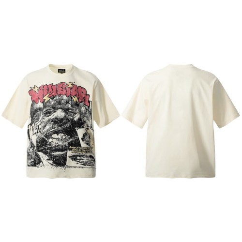 Money-Worshipping Sketch Portrait Print Washed Tee 29090167