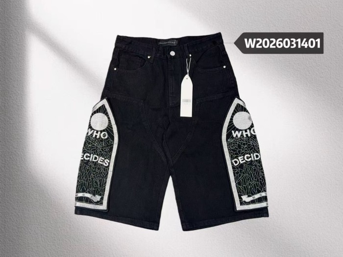 1:1 quality version Spliced Letter Embroidered Denim Shorts 3 colors 29045802