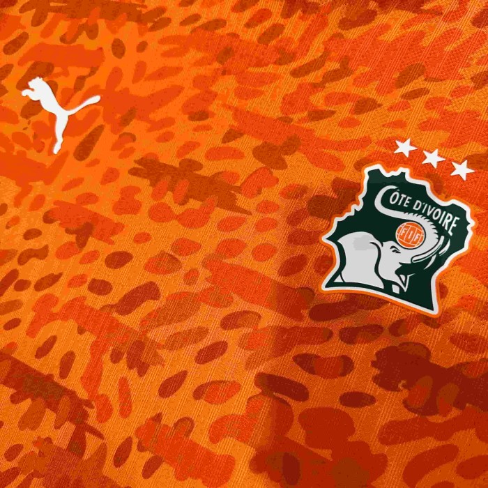 2026/2027 Ivory Coast Orange Leopard Print Home Authentic Jersey 29082272
