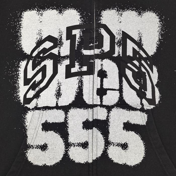 [Big & Tall for weights up to 220 lbs]1:1 quality version Black Layered White Letter Print Zipper Hoodie 28675076