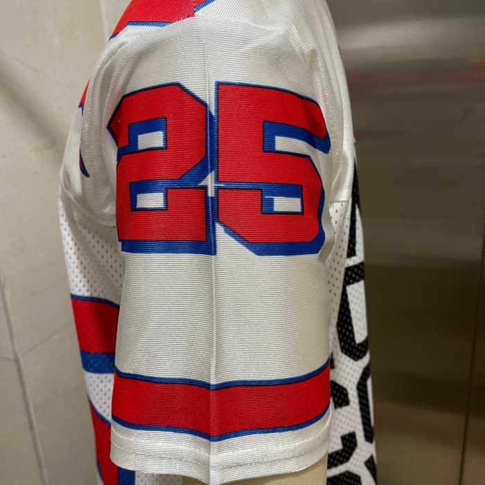 Oversized Urban Streetwear Star Motif Letter And Number Printed Mesh Jersey T-Shirt 2 colors 29080799