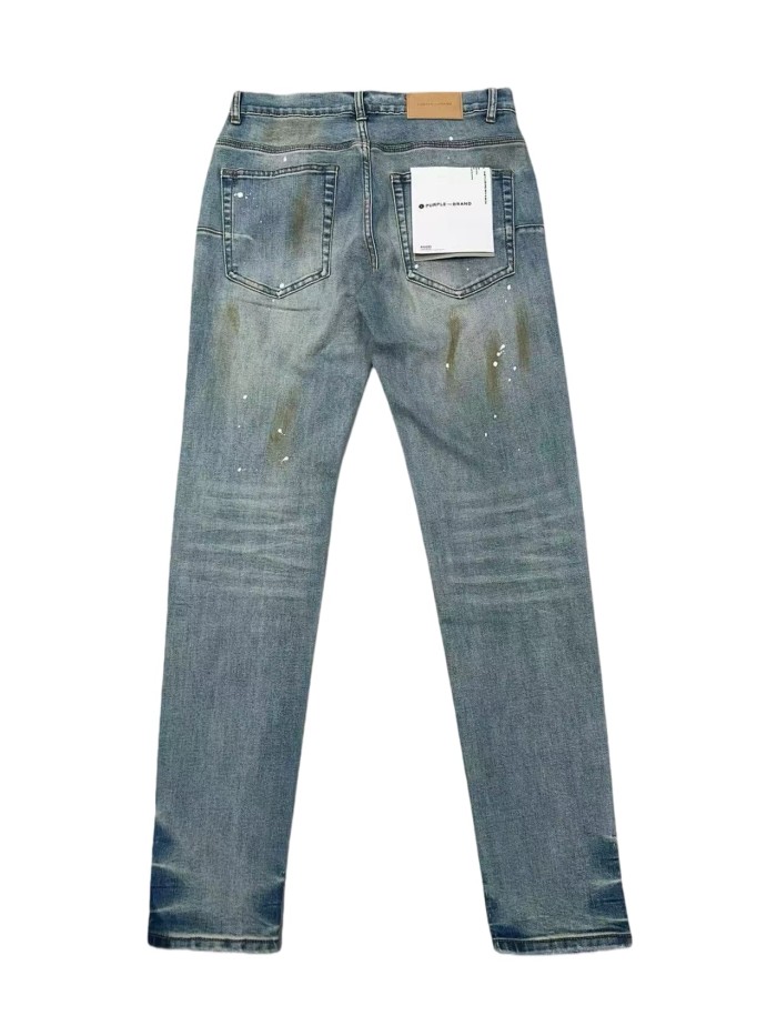 1:1 quality version Vintage Yellowed Splash Ink Ripped Jeans 28761305