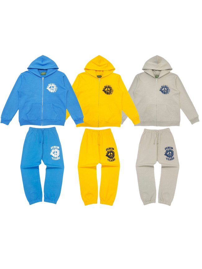 [buy more save more]1:1 quality version 28303060 Kapok Printed Zipper Hoodie & Pants Set 3 colors