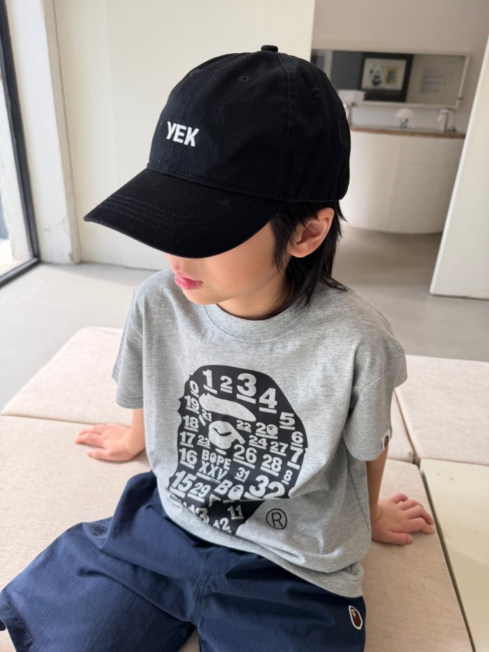 Ape Head Number & Letter Print T-Shirt for Kids 2 colors 29006361