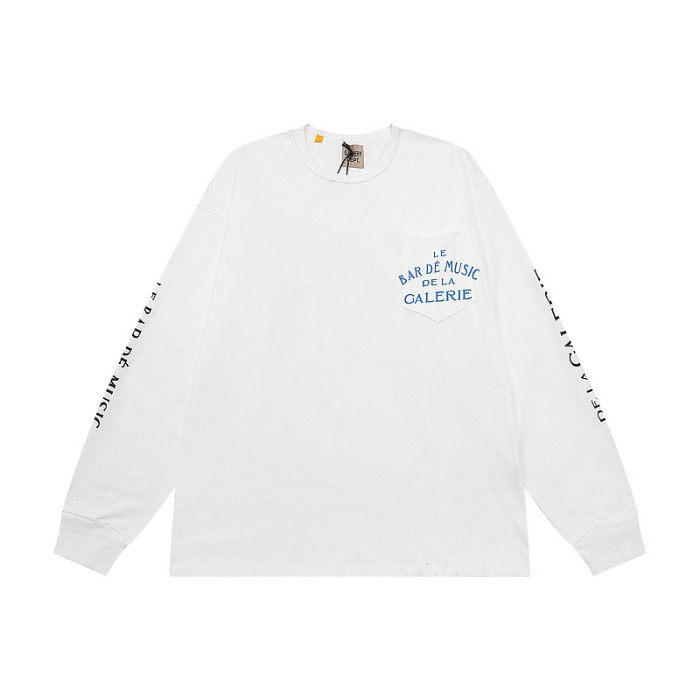 Pocket Blue French Letter Long Sleeve T-Shirt 2 colors