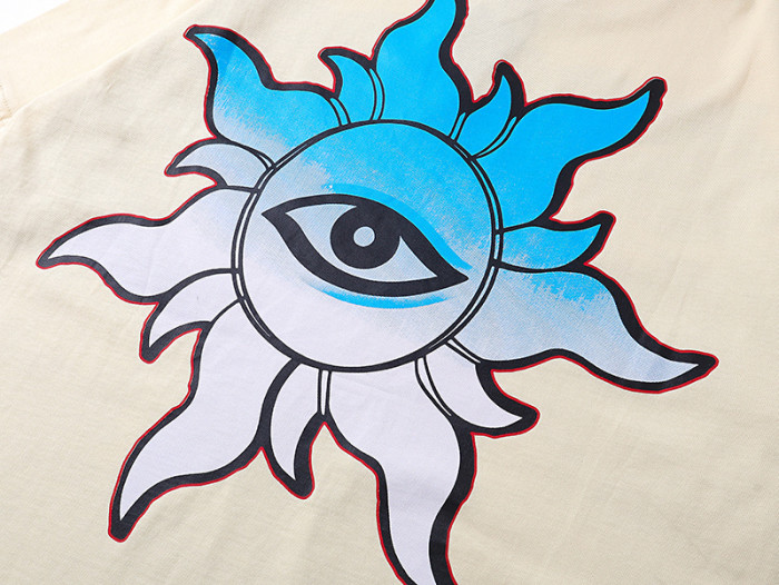 Miami Sports Car All-Seeing Eye Beige Short-Sleeve T-Shirt 29044729
