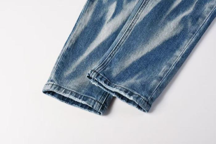 1:1 quality version Blue Flame Water Wave Ripped Jeans 29080460
