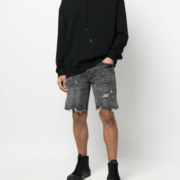 28136481 washed  version ripped denim shorts 2 colors