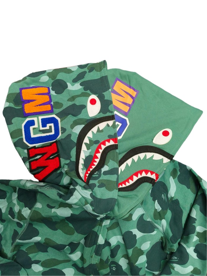 1:1 quality version 28339423 Double-hooded large flower camouflage shark hoodie 5 colors