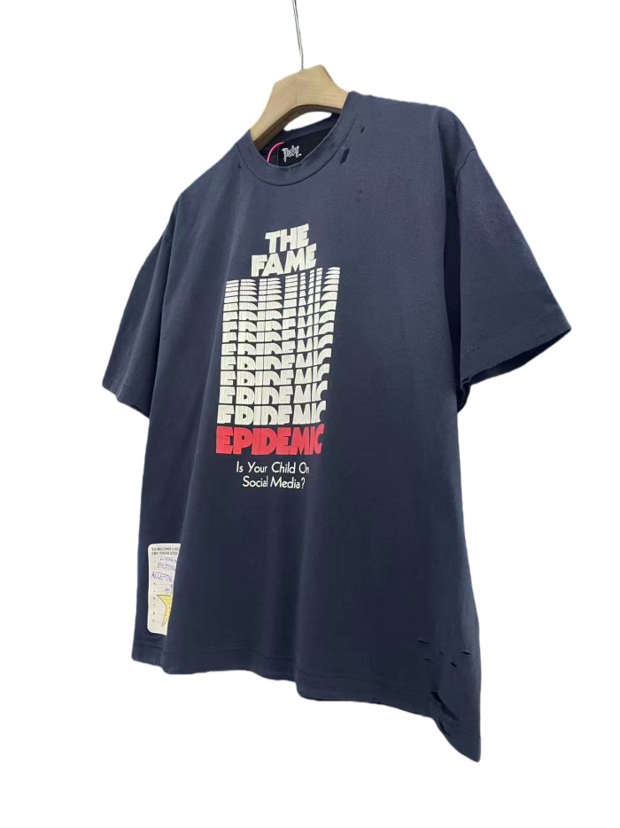 Repeated Logo Letter Print Washed Version Tee 28756309