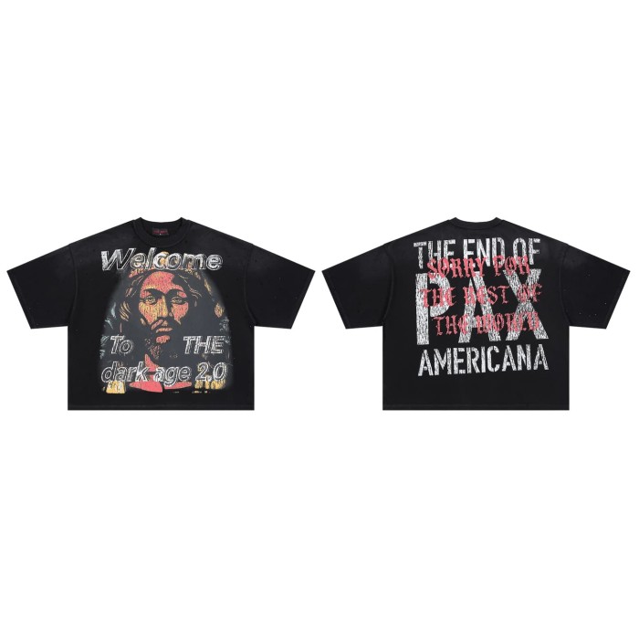 Dark Ages 2.0 Figure Rhinestone Print Washed Tee 29069409