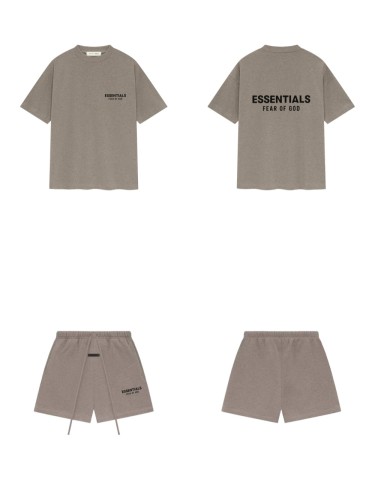 [Big & Tall for weights up to 220 lbs]1:1 quality version 3D Velvet Rubber Letter Print Tee & Shorts Set 2 colors 28917617