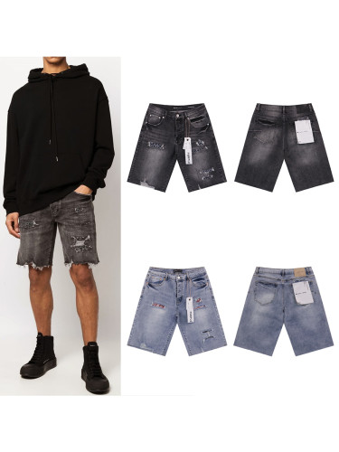 28136481 washed  version ripped denim shorts 2 colors