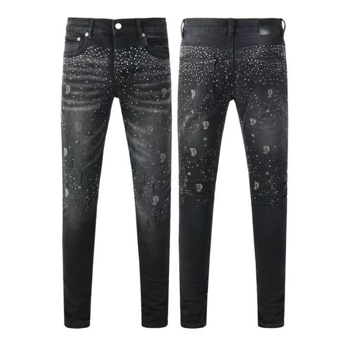 1:1 quality version Star Dot Cross P-Shape Rhinestone Jeans 28920257