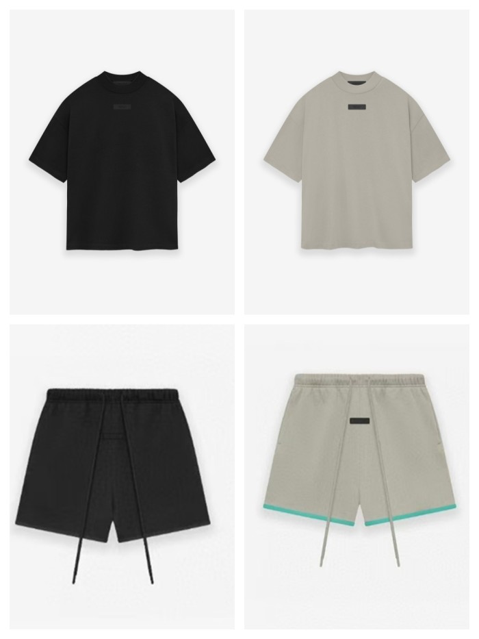 [Big & Tall for weights up to 220 lbs]1:1 quality version Three-dimensional rubber label letter logo tee&shorts set 2 colors