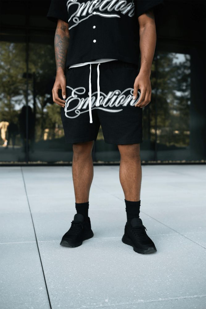 28206908 Embroidered Logo Waffle Shirt & Shorts Set