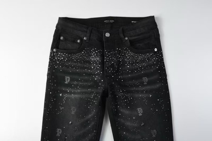 1:1 quality version Star Dot Cross P-Shape Rhinestone Jeans 28920257
