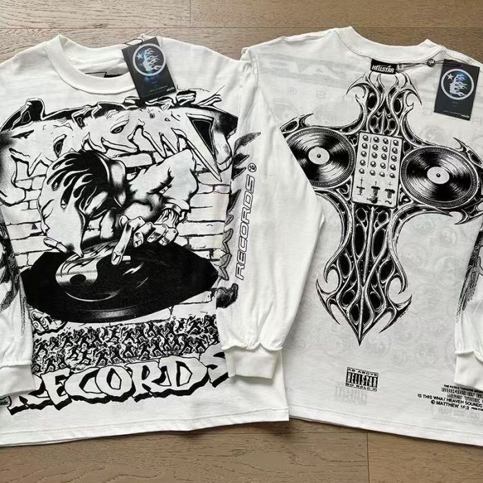 Records DJ Yin Yang Graphic Long Sleeve T-shirt 2 colors 29033330