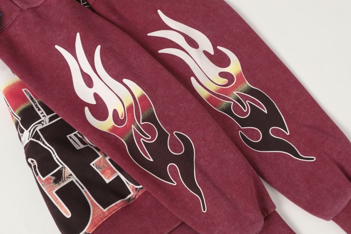 Skeleton Robot Print Washed Hoodie 2 colors 28696536