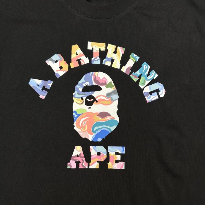 1:1 quality version Art Camouflage Little Ape Head Letter Print Tee 2 colors 28746638