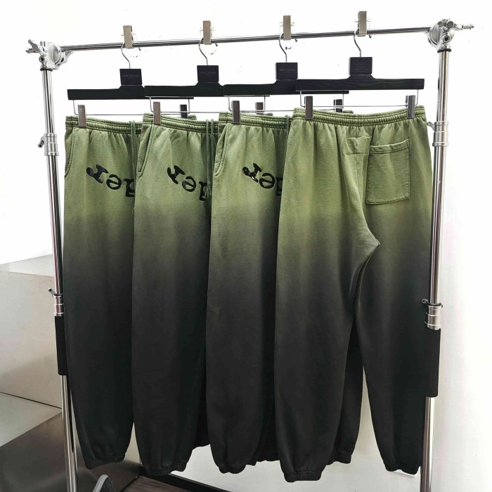 [Big & Tall for weights up to 220 lbs]1:1 quality version Black Green Dip Dye Print Hoodie & Pants Set 29033216