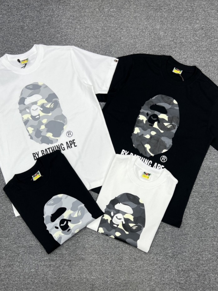 1:1 quality version Glow-in-the-Dark Camouflage Big Ape Head Print Tee 4 colors