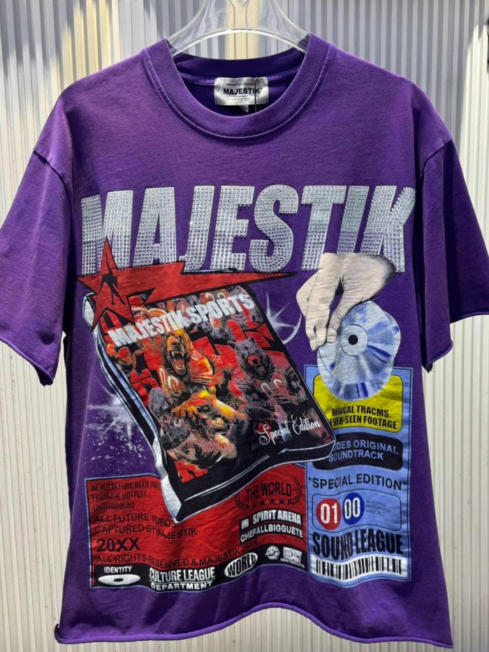 Album Cover Poster Rhinestone Print Washed Tee 29065099