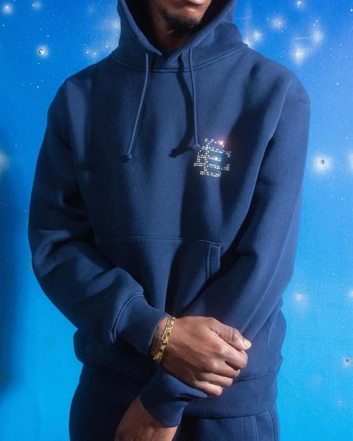 1:1 quality version 27977221 Diamond-studded Logo Hoodie & Pants Set