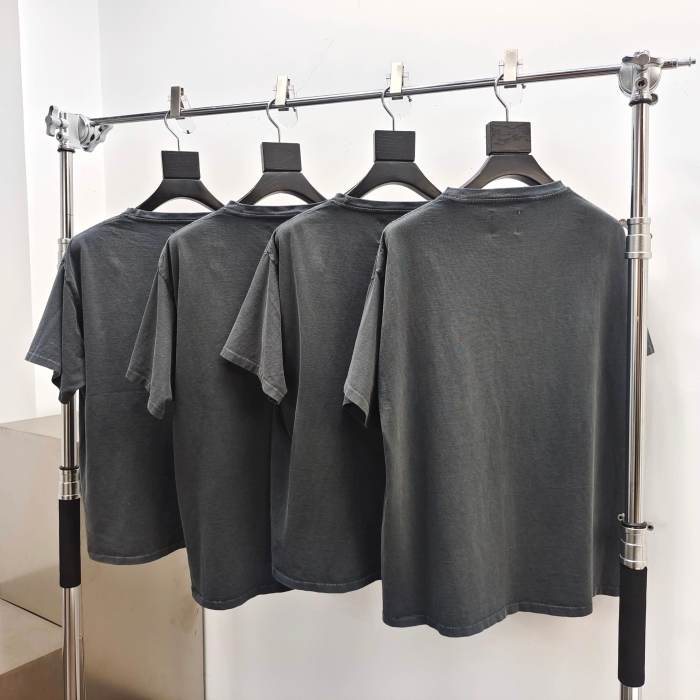 [Big & Tall for weights up to 260 lbs]1:1 quality version 28180459 Colored ink bucket printed washed Tee