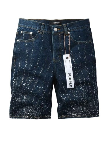 1:1 quality version Starry Sky Rhinestone Deep Blue Denim Five-Inch Pants 29032782