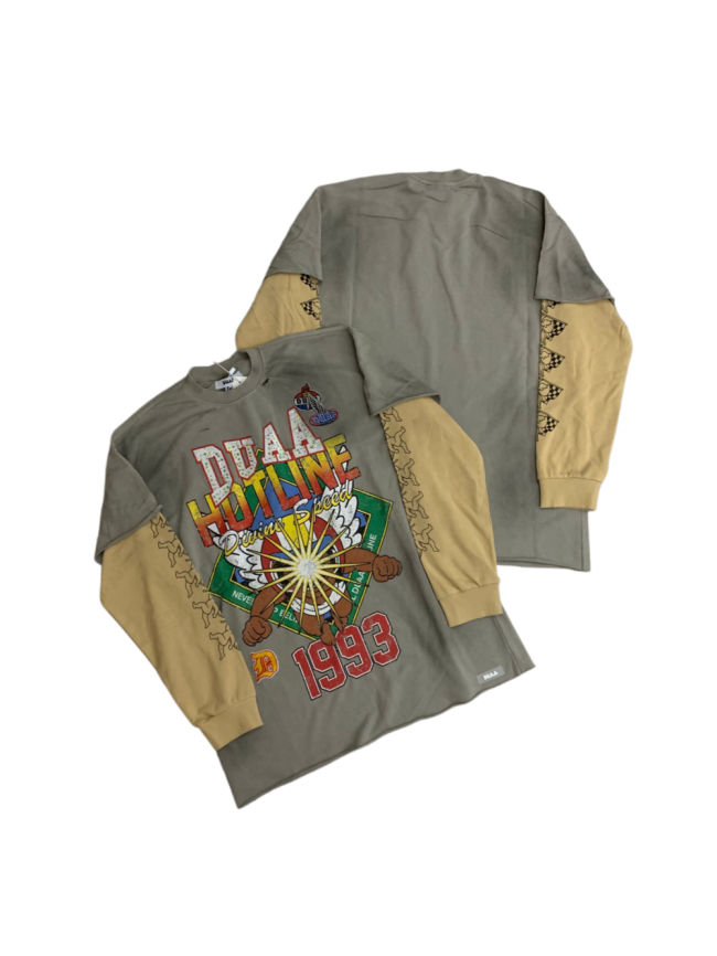 Streetwear Fashion Terry Embroidered & Rhinestone Long-Sleeve T-Shirt 28930579