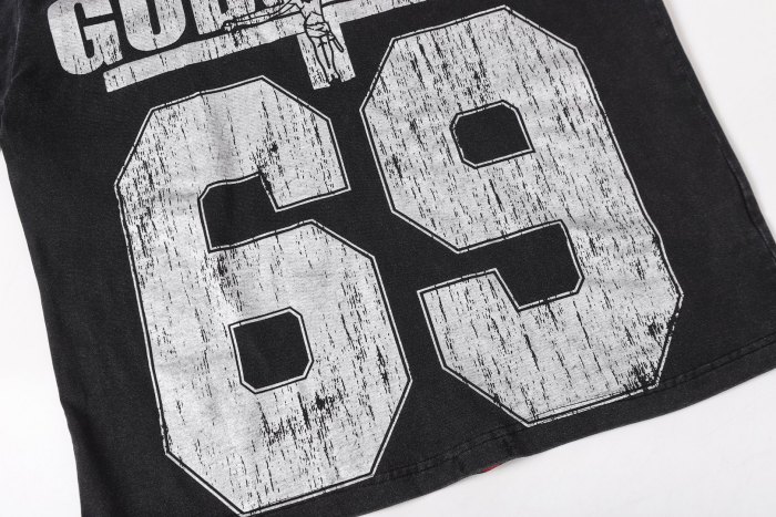 No. 69 Jesus vintage black and blue washed short-sleeved T-shirt 2 colors  29052469