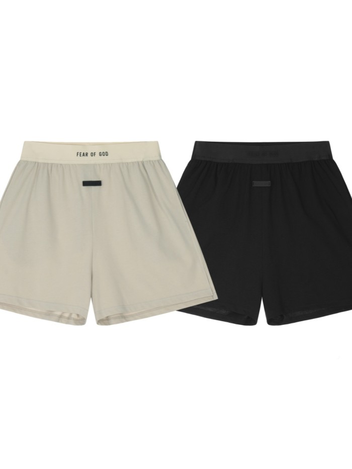 Simple Solid Color Embossed Letter Casual Shorts 2 colors