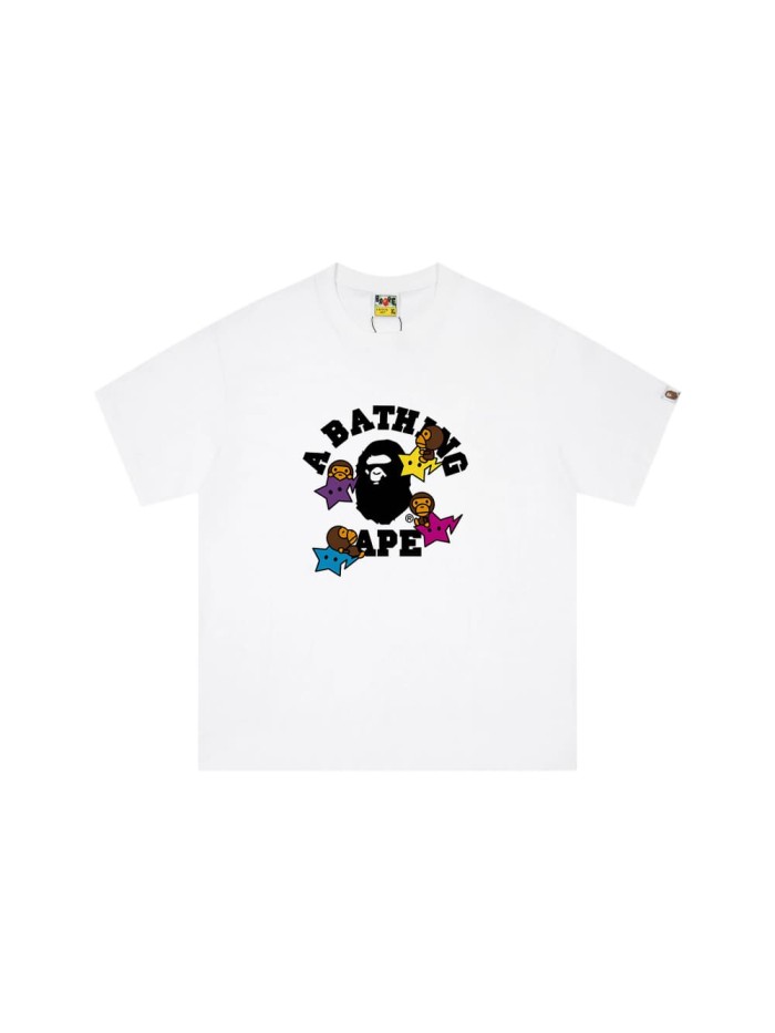 Colorful star monkey print short-sleeved T-shirt 2 colors 29053420