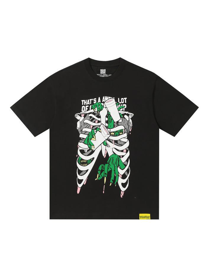 Green Monster Skeleton Print Tee 28694037