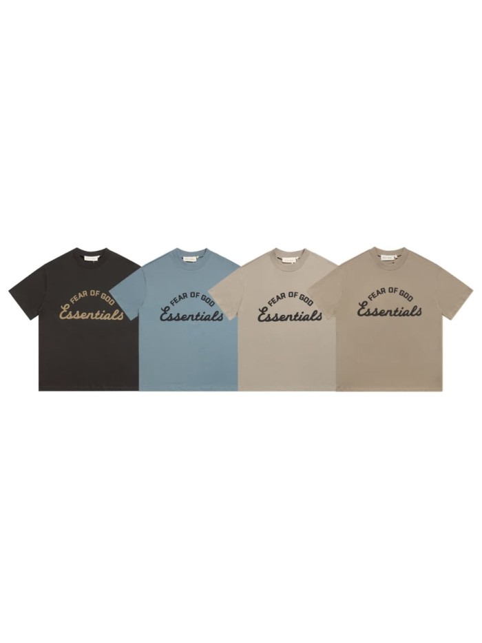 Curved cursive script letter, brown, loose-fitting, drop-shoulder, short-sleeved T-shirt 4 colors 29053727