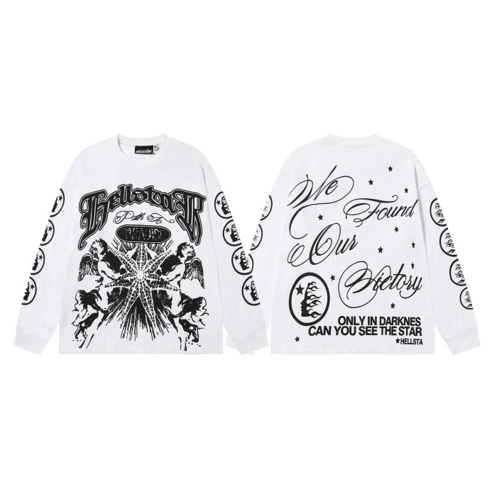 Seven-point Star Angel Print Long Sleeve T-Shirt 2 colors 28704408